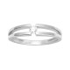 Anillo solitario de oro blanco de 18K y diamante 0.08 ct