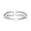 Anillo solitario 18K de oro blanco y diamante 0.08 ct