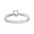 Anel solitário em ouro branco 18K com diamante de 0.23 ct