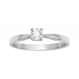 Solitario de oro blanco 18K con diamante central 0.23 ct
