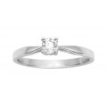 Solitario de oro blanco 18K con diamante central 0.23 ct