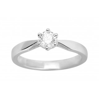 Solitario de oro blanco 18K con diamante central 0.40 ct