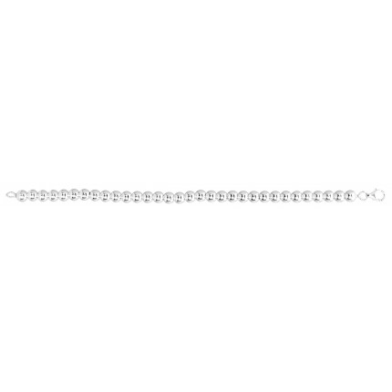 Pulseira em prata rodiada de 19 cm com bolas