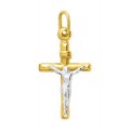 Pendente folheado a ouro amarelo com cruz de Cristo