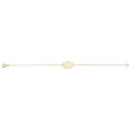 Pulsera bañada en oro de 18 cm con diseño de hoja