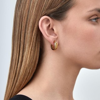 Meias argolas 6 x 22 mm em aço dourado