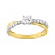 Anillo solitario de oro amarillo 18K con circonita central