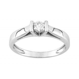Anillo solitario de oro blanco 18K con diamante 0,08 ct