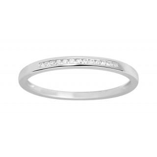 Meia aliança em ouro branco 18K em com 13 diamantes