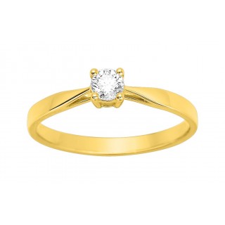 Solitario oro amarillo 18K con diamante central 0,08 ct