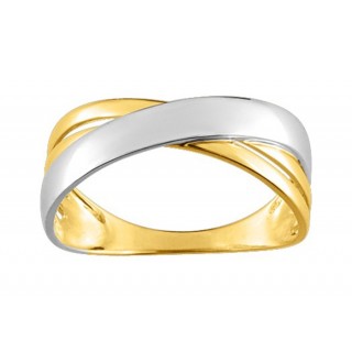 Anel em ouro amarelo de 18K com aros cruzados 