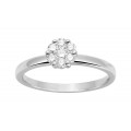 Anel em ouro branco de 18K forma de flor e diamante 0.25 ct