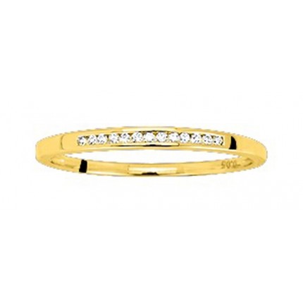 Media alianza de oro amarillo 9K 13 diamantes 0.06 ct