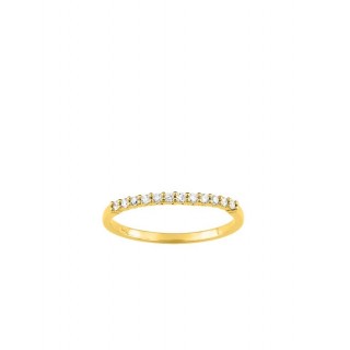 Media de alianza oro amarillo 9K con 12 diamantes  0.13 ct