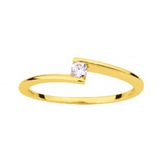 Anillo solitario de oro amarillo 9K con diamantes 0.07 ct