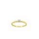 Anillo solitario de oro bicolor 9K con diamantes 0.03 ct