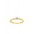 Anel em ouro bicolor de 9K com diamantes 0.03 ct