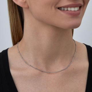 Collar con cadena de bolitas 38 cm en acero