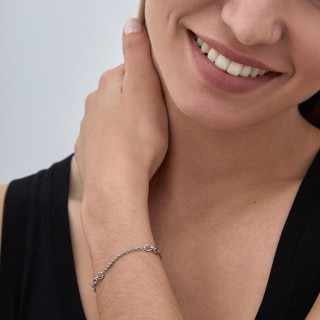 Pulseira de em aço com 3 elos de 16+3 cm
