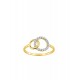 Anillo de oro bicolor 9k y circonitas
