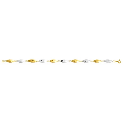 Corrente em ouro bicolor de 18K com peixinhos