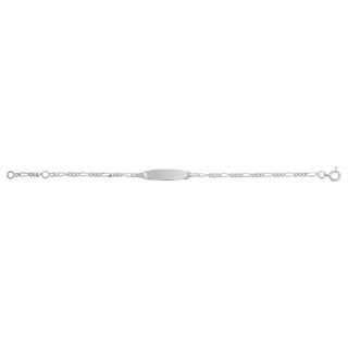 Pulsera bebé de plata rodiada No me olvides 13 + 2 cm