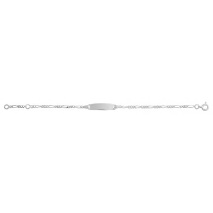 Pulsera bebé de plata rodiada No me olvides 13 + 2 cm