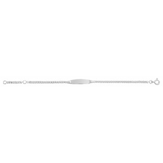 Pulsera bebé de plata rodiada No me olvides 15 cm
