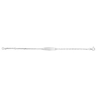 Pulsera bebé de plata lapidada No me olvides 13 + 2 cm