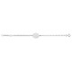 Pulseira em prata bébé  com malha e chapa lapidada de 13 +2cm