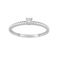Anel em ouro branco de 9K com diamantes 0.03 ct
