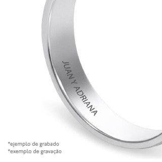 Alianza de plata con Mate y Brillo de 4MM