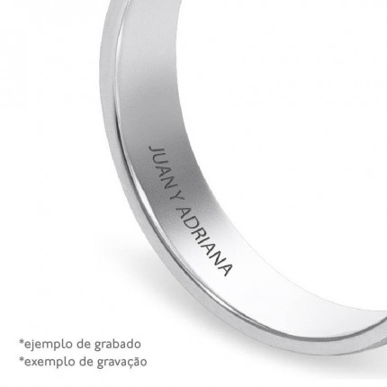 Alianza de plata con Centro Lapidado 4.5 MM
