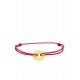 Pulsera macramé con círculo de oro amarillo Oro Vivo