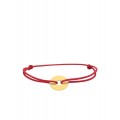 Pulsera macramé con círculo de oro amarillo Oro Vivo