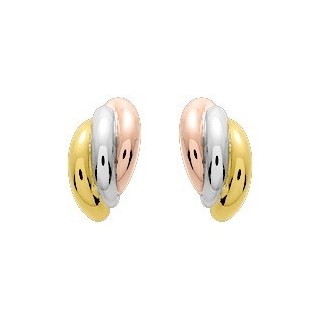 Pendientes lisos de oro tricolor Oro Vivo