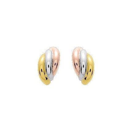 Pendientes lisos de oro tricolor Oro Vivo