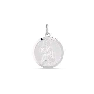 Medalla de plata biselada de San Cristóbal