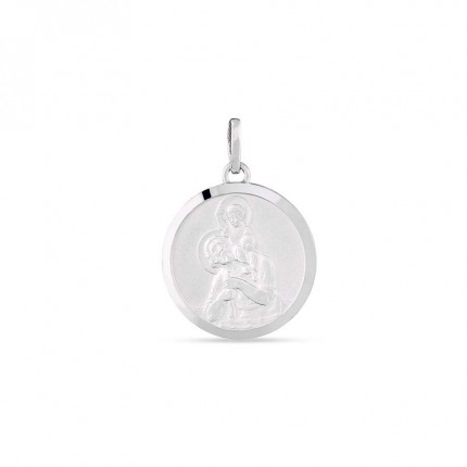 Pendente em prata com medalha de San Cristovão