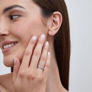 Aliança em ouro branco 18k  confort 3mm Oro Vivo