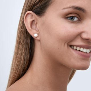 Pendientes de oro amarillo de 18K con perla de 8 mm