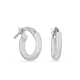 Pendientes de aro 7 mm de oro blanco 18K gruesos con acabado liso