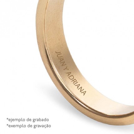 Alianza de oro bicolor 18k facetada centro 6mm Oro Vivo