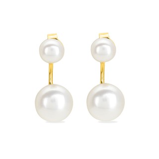 Pendientes de oro amarillo 9K con 2 perlas 5-8 mm