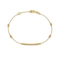 Pulsera de oro amarillo 9K 4 chatones con circonitas