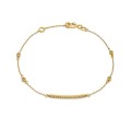 Pulsera de oro amarillo 9K 4 chatones con circonitas