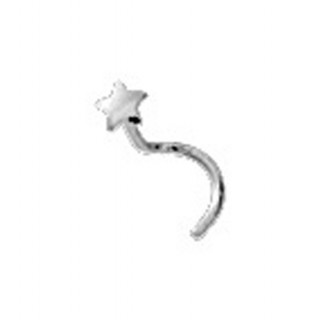Piercing de oro blanco 18K en estrella para la nariz