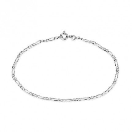 Cadena 3X1 de oro blanco 9 KT