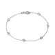 Pulseira em ouro branco 9 kt com 5 chatones
