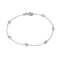 Pulseira em ouro branco 9 kt com 5 chatones